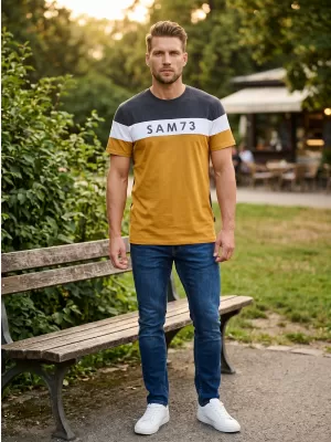 Tricou pentru bărbați SAM 73 KAVIX MT 815 MARO DESCHIS