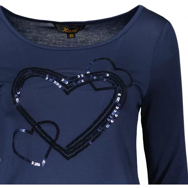  Tricou pentru femei KIXMI ORIANA ALBASTRU INCHIS 