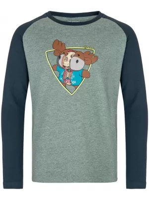 Tricou băiat cu mâneci lungi KILPI SONIER-JB SJ0301KI VERDE ÎNCHIS