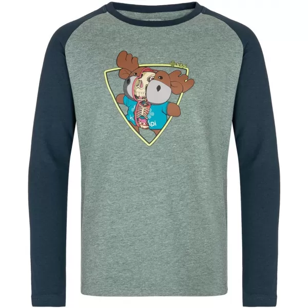  Tricou băiat cu mâneci lungi KILPI SONIER-JB SJ0301KI VERDE ÎNCHIS 
