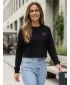Hanorac crop top dama ALTISPORT BYB/ALW056BY131 NEGRU ROZ
