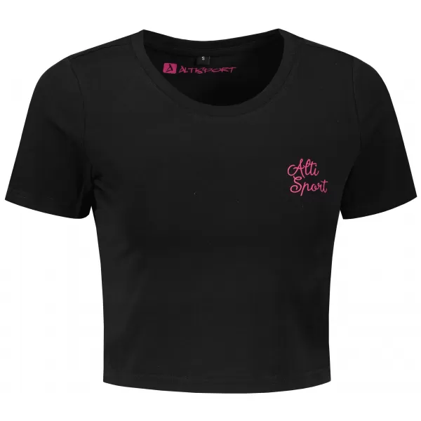  Tricou crop top dama ALTISPORT BYB/ALW056BY042 NEGRU ROZ 
