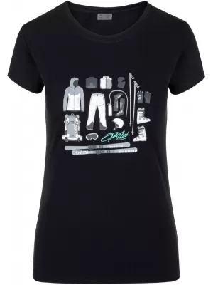 Tricou de damă cu mâneci scurte KILPI TORNES-W SL0303KI NEGRU