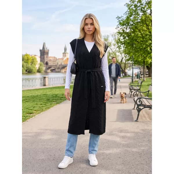  Vestă lungă pentru femei KIXMI OTYLIA NEGRU 