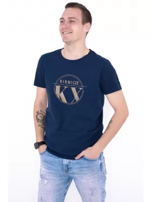 Tricou pentru bărbați KIXMI OCTAVIO ALBASTRU INCHIS