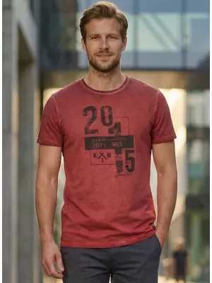 Tricou pentru bărbați KIXMI OMER BURGUNDIA