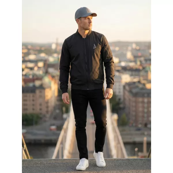 Jachetă bomber pentru bărbați ALTISPORT BYB/ALM002BY045 NEGRU SI ARGINTIU 
