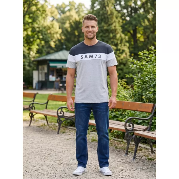 Tricou pentru bărbați SAM 73 KAVIX MT 815 GRI DESCHIS 