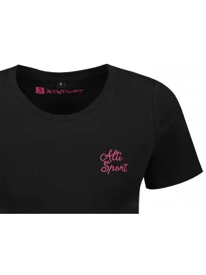 Tricou crop top dama ALTISPORT BYB/ALW056BY042 NEGRU ROZ