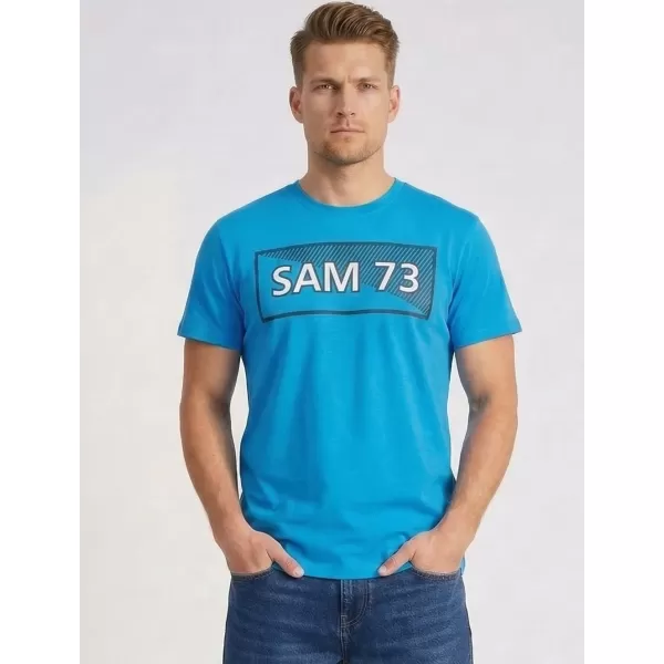  Tricou pentru bărbați SAM 73 FENRI MT 814 ALBASTRU STRĂLUCITOR 