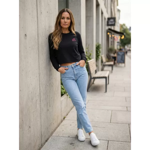  Hanorac crop top dama ALTISPORT BYB/ALW056BY131 NEGRU ROZ 