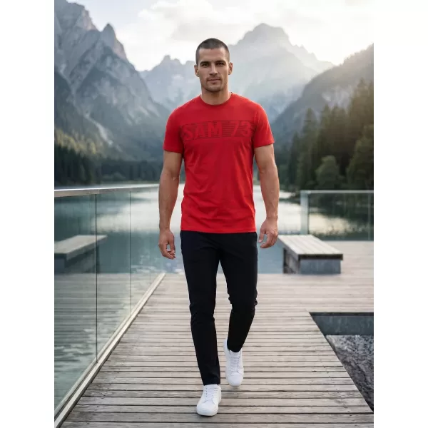  Tricou pentru bărbați SAM 73 BARRY MT 811 ROŞU 