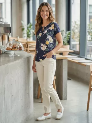 Tricou pentru femei KIXMI ORNELLA ALBASTRU INCHIS