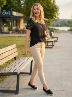 Tricou pentru femei KIXMI OKELANI NEGRU