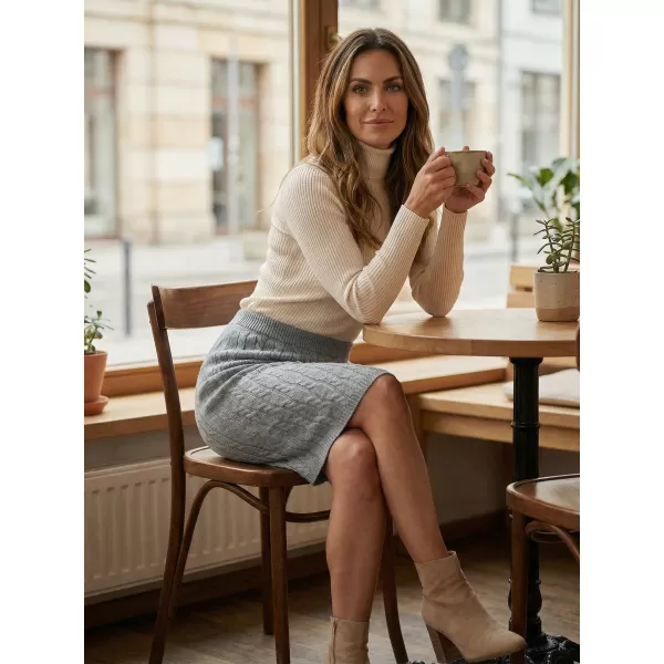  Fusta de dama KIXMI ONORA EVIDENȚIERI GRI DESCHIS 