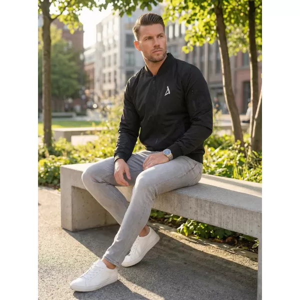  Jachetă bomber pentru bărbați ALTISPORT BYB/ALM002BY045 ALB-NEGRU 