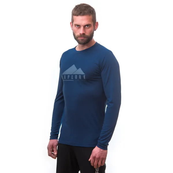  Tricou termic pentru bărbați cu mânecă lungă SENSOR MERINO AIR PT EXPLORE 22200009 ALBASTRU ÎNCHIS 