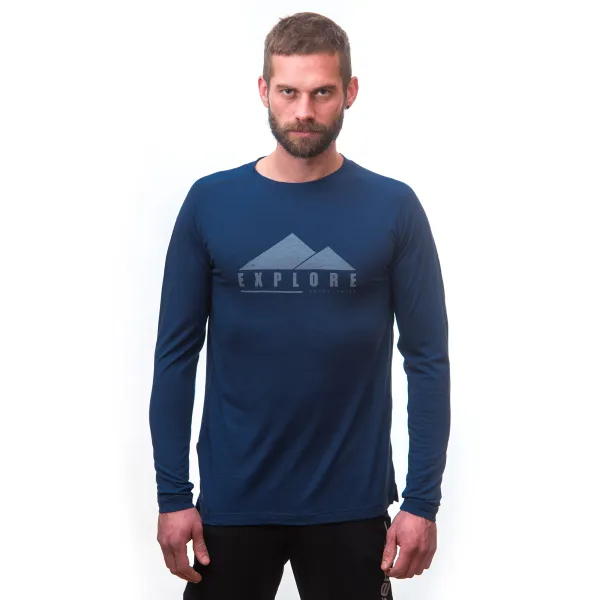  Tricou termic pentru bărbați cu mânecă lungă SENSOR MERINO AIR PT EXPLORE 22200009 ALBASTRU ÎNCHIS 