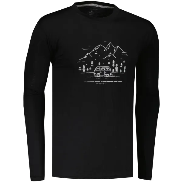  Tricou termic cu mânecă lungă pentru bărbați SENSOR MERINO ACTIVE PT VAN LIFE 22200024 NEGRU 