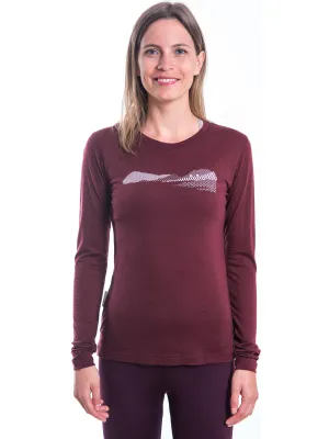 Tricou termic de damă cu mânecă lungă SENSOR MERINO AIR PT HILLS 22200011 PORT RED