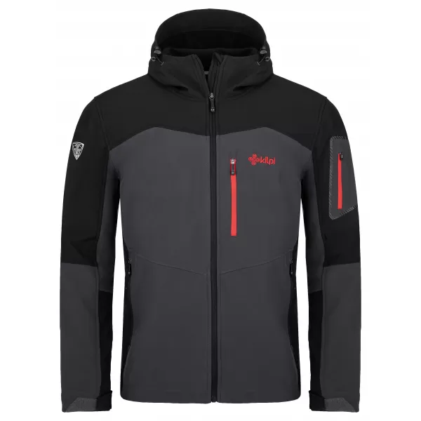  Jachetă softshell pentru bărbați KILPI PRESENA-M SM0125KI GRI ÎNCHIS 