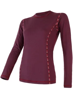 Tricou termic de damă cu mâneci lungi SENSOR MERINO AIR 18200006 PORT ROȘU