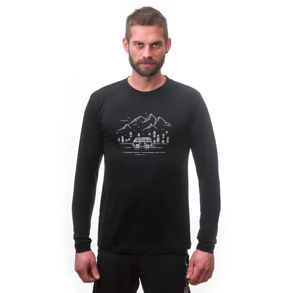  Tricou termic cu mânecă lungă pentru bărbați SENSOR MERINO ACTIVE PT VAN LIFE 22200024 NEGRU 