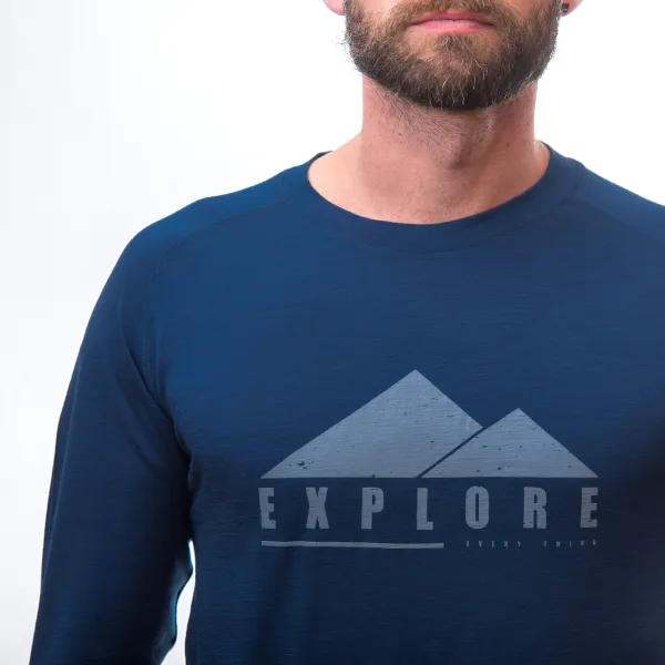  Tricou termic pentru bărbați cu mânecă lungă SENSOR MERINO AIR PT EXPLORE 22200009 ALBASTRU ÎNCHIS 