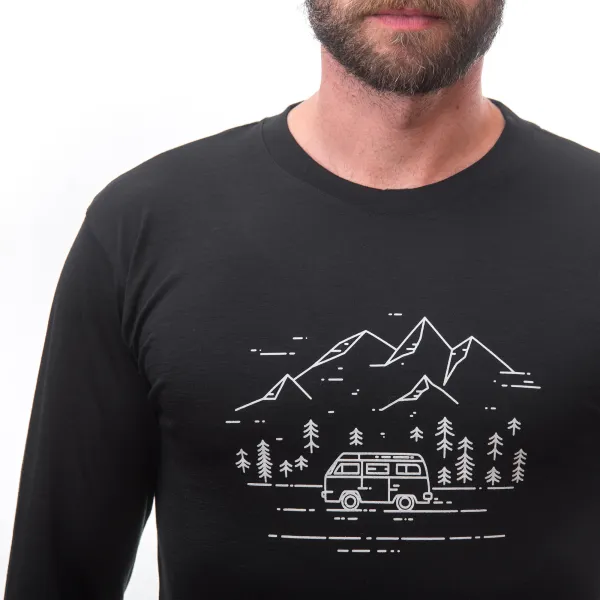  Tricou termic cu mânecă lungă pentru bărbați SENSOR MERINO ACTIVE PT VAN LIFE 22200024 NEGRU 