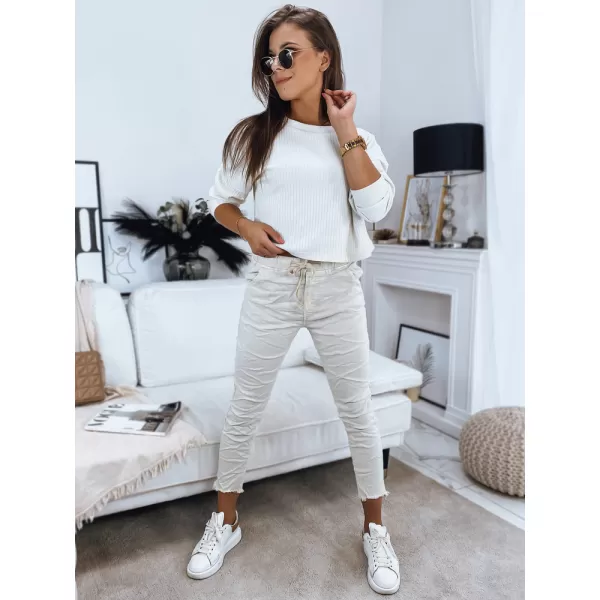  Pantalonii pentru doamne DSTREET UY1342 BEJ 