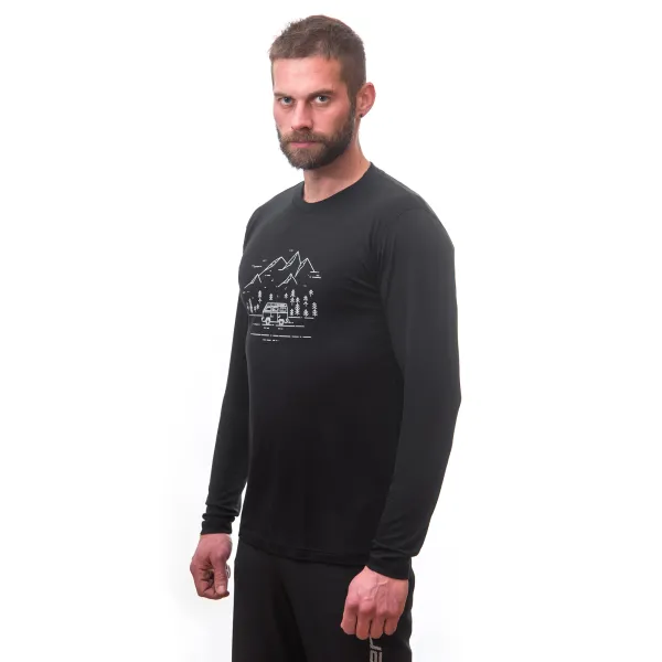  Tricou termic cu mânecă lungă pentru bărbați SENSOR MERINO ACTIVE PT VAN LIFE 22200024 NEGRU 