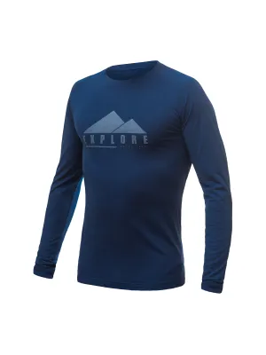 Tricou termic pentru bărbați cu mânecă lungă SENSOR MERINO AIR PT EXPLORE 22200009 ALBASTRU ÎNCHIS