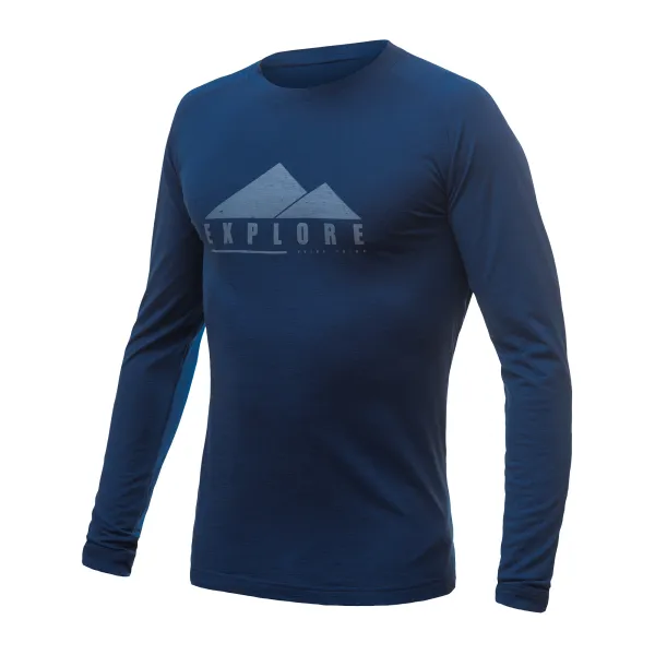  Tricou termic pentru bărbați cu mânecă lungă SENSOR MERINO AIR PT EXPLORE 22200009 ALBASTRU ÎNCHIS 