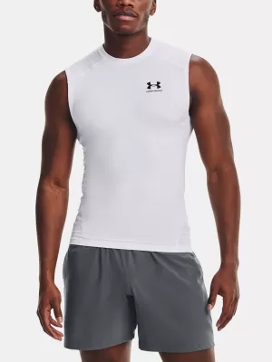 Maieu de compresie pentru bărbați UNDER ARMOUR HG ARMOUR COMP SL 1361522-100 ALB
