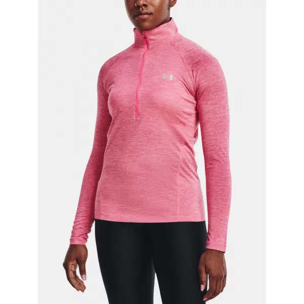  Tricou de dama UNDER ARMOUR TECH 1/2 ZIP - TWIST 1320128-676 ROZ 