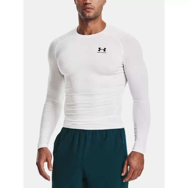  Cămașă de compresie pentru bărbați UNDER ARMOUR HG ARMOUR COMP LS 1361524-100 ALB 