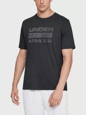Tricou pentru bărbați UNDER ARMOUR TEAM ISSUE WORDMARK SS 1329582-001 NEGRU