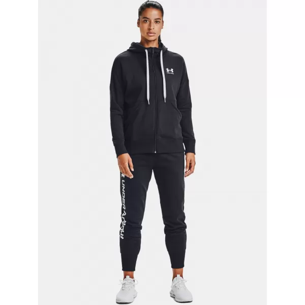  Hanorac de dama UNDER ARMOUR RIVAL FLEECE FZ HOODIE 1356400-001 NEGRU 