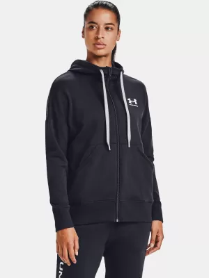 Hanorac de dama UNDER ARMOUR RIVAL FLEECE FZ HOODIE 1356400-001 NEGRU
