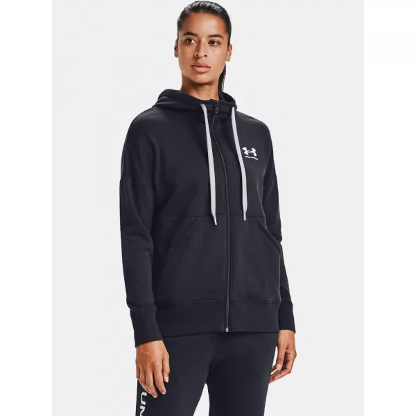  Hanorac de dama UNDER ARMOUR RIVAL FLEECE FZ HOODIE 1356400-001 NEGRU 