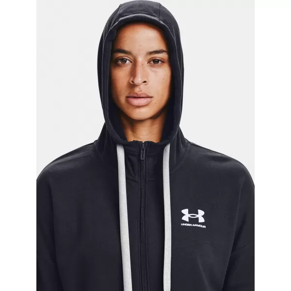  Hanorac de dama UNDER ARMOUR RIVAL FLEECE FZ HOODIE 1356400-001 NEGRU 