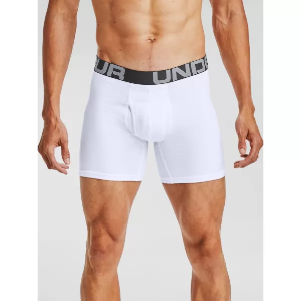  Boxeri pentru bărbați UNDER ARMOUR CHARGED COTTON 6IN 3 PACK 1363617-100 ALB 
