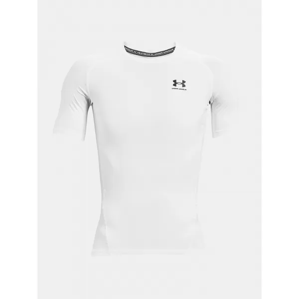  Cămașă de compresie pentru bărbați UNDER ARMOUR HG ARMOUR COMP SS 1361518-100 ALB 