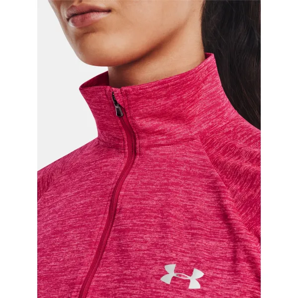  Tricou de dama UNDER ARMOUR TECH 1/2 ZIP - TWIST 1320128-975 ROZ 