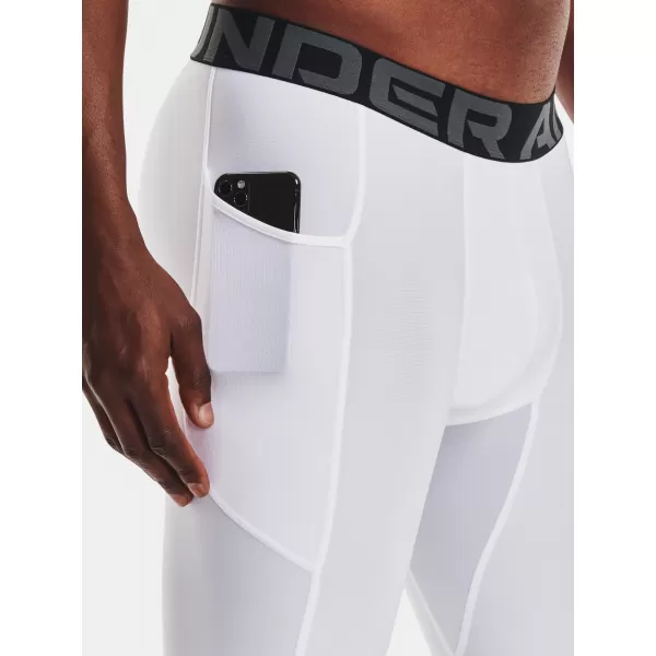  Pantaloni scurți de compresie pentru bărbați UNDER ARMOUR HG ARMOUR LNG SHORTS 1361602-100 ALB 