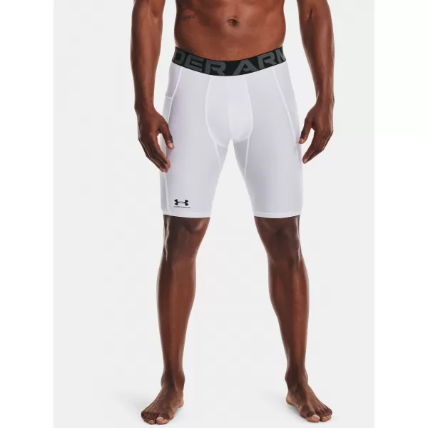  Pantaloni scurți de compresie pentru bărbați UNDER ARMOUR HG ARMOUR LNG SHORTS 1361602-100 ALB 