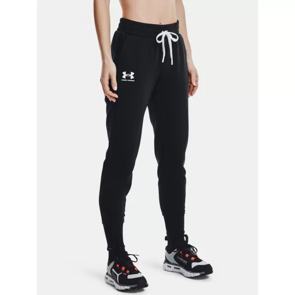  Pantaloni de trening pentru femei UNDER ARMOUR RIVAL FLEECE JOGGERS 1356416-001 NEGRU 