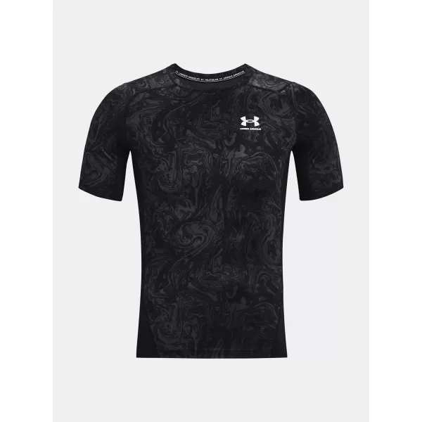  Tricou pentru bărbați UNDER ARMOUR UA HG ARMOUR COMP PRINT SS 1370324-001 NEGRU 
