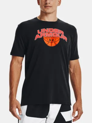 Tricou pentru bărbați UNDER ARMOUR UA BBALL BRANDED WRDMRK SS 1370233-001 NEGRU