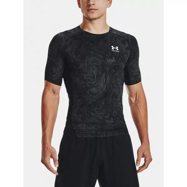 Tricou pentru bărbați UNDER ARMOUR UA HG ARMOUR COMP PRINT SS 1370324-001 NEGRU 